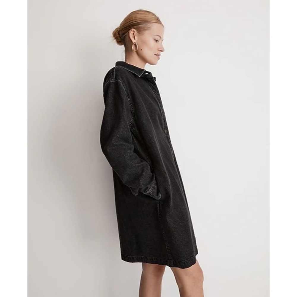 Madewell Oversized Denim Shirtdress in Lunar Wash - Picture 3 of 13